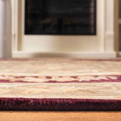 Empire Dark Red and Beige Hand-Tufted Wool Area Rug