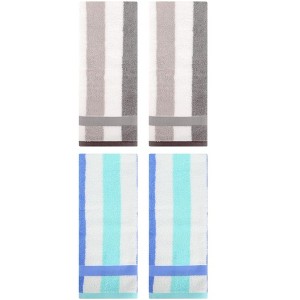 REGALWOVEN Striped Absorbent Soft Cotton Hand Towels for Bathroom 4 Pack - 1 of 4