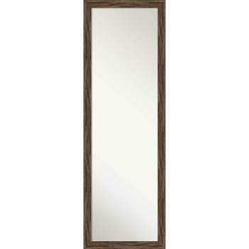 17" x 51" Regis Narrow Framed Full Length on the Door Mirror Light Brown - Amanti Art