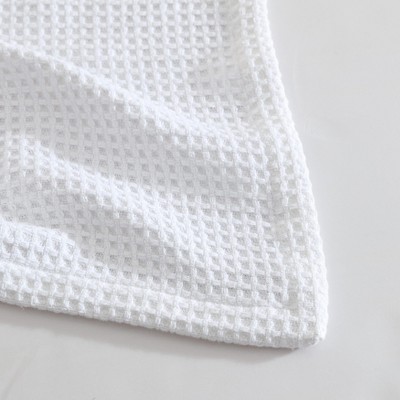 King White Organic Cotton Reversible Waffle Blanket
