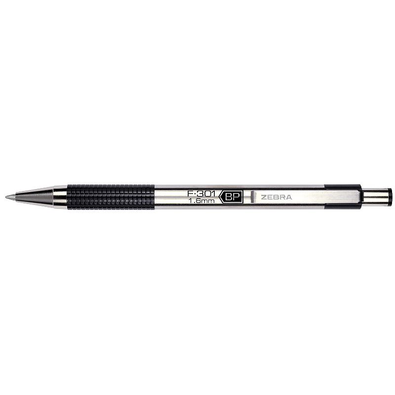 Zebra Pen F-301 Stainless Steel Bold Retractable Ballpoint Pen 892149, 3 of 4