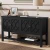 59"Wx31"H Mordern Console Table With Bottom Shelf,Storage Space And Polygonal Door,Console Table Entrance,Console Table Storage- Maison Boucle - 2 of 4