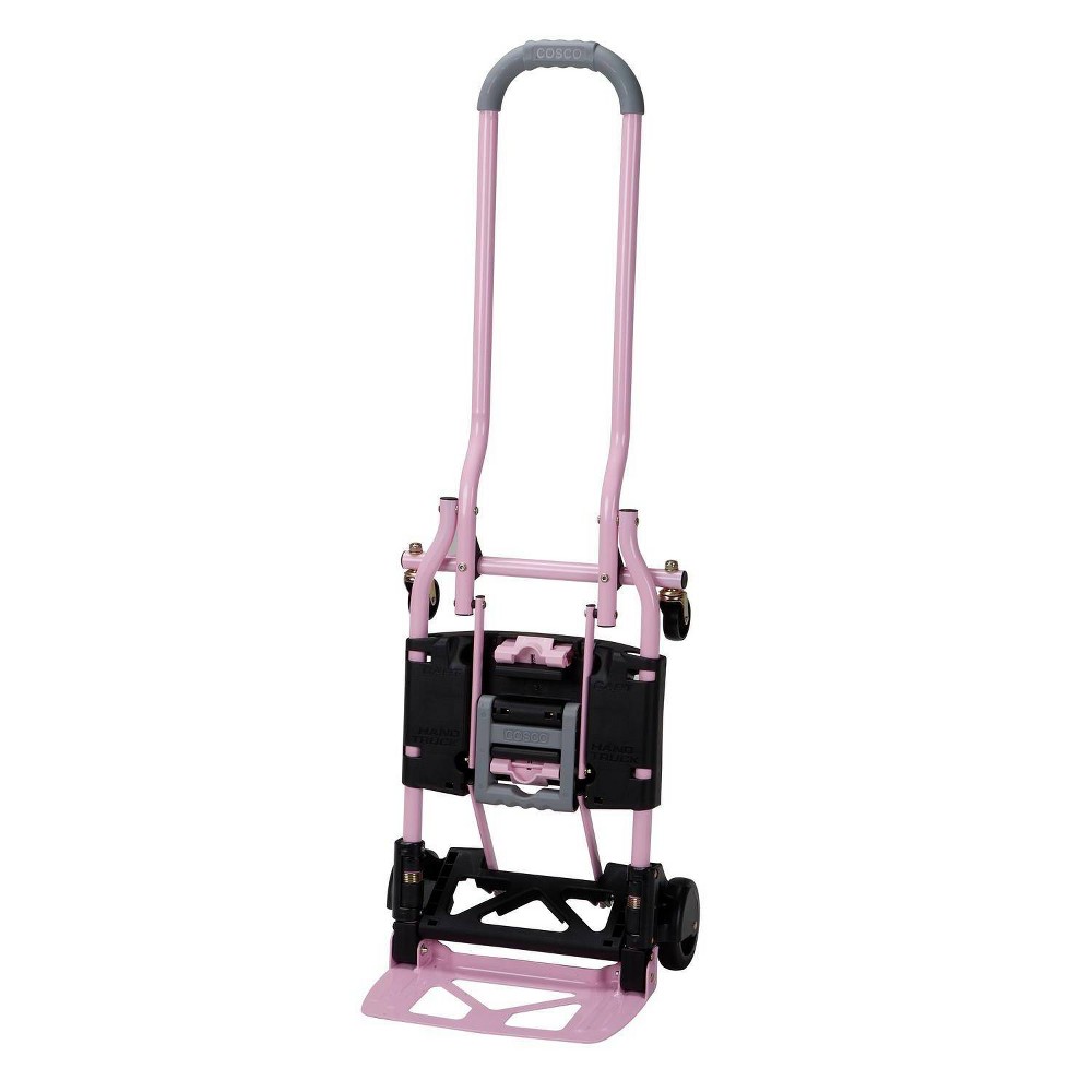 Cosco Shifter Multi-Position Folding Hand Truck and Cart Pink: Convertible 2-1 Dolly, 300 lb Capacity, No Assembly Required