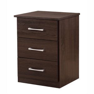 NicBex Farmhouse Nightstand with 3 Storage Drawers and Metal Handles 18 Inch Long End Table for Bedroom,Living Room - 1 of 4