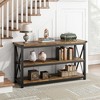 3 Tier Console Table, 47.2" Narrow Entryway Table with Storage, Wood Sofa Table with Metal Frame - 3 of 4