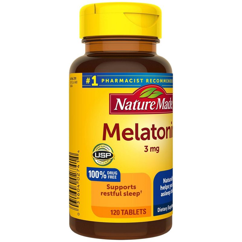 Nature Made Melatonin 3mg 100% Drug Free Sleep Aid for Adults Tablets, 6 of 10