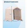 Outdoor Portable Storage Shed with Roll-Up Door & Vent, 240G Heavy-Duty Shelter Waterproof PE Tarp, UV-Resistant Storage Sheds for Motorcycle - 2 of 4