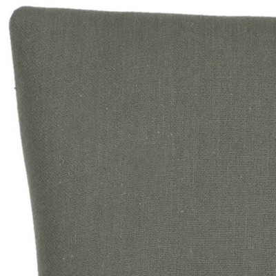 Elegant Sloped-Arm Linen Side Chair in Gray with Birch Wood Legs