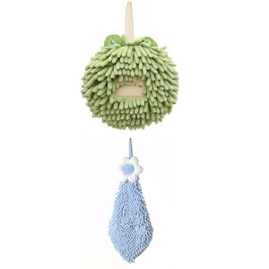 REGALWOVEN 2 Packs Soft Absorbent Cute Decorative Chenille Hand Towel for Bathroom 6" x 15"/7" x 7" - 1 of 4
