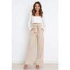 Women's High Waist Wide Leg Pants, Belted Dress Trousers for Office Work, Comfortable Flowy Palazzos - 2 of 4