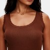 Knit & Lounge Women’s Ribbed Knit Tank Scallop Edge Sleeveless Pullover Stretch Fitted Casual Top - 2 of 4