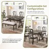 Whisen Retro 6-Piece Trestle Dining Table Set with 4 Upholstered Dining Chairs and Dining Bench - image 3 of 4