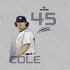 MLBPA Men's Cole Pw Licensed New York Yankees Baseball Gerrit Cole Short Sleeve Graphic Cotton T-Shirt - Sport Grey S - 2 of 4