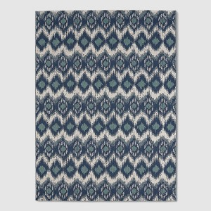 Ikat Outdoor Rug Blue - Threshold™ - 1 of 4