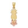 Black Bow Jewelry 14k Rose and Yellow Gold Pineapple Plumeria Pendant - 3 of 4