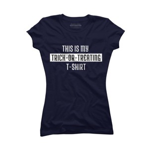Junior's Design By Humans Trick Or Treating By beeyou T-Shirt - 1 of 3