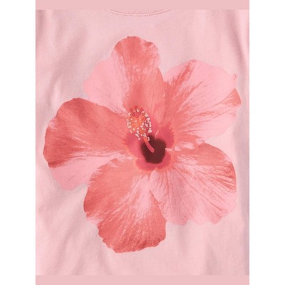 The Children's Place Girls Short Sleeve Hibiscus Flower Graphic Tee Pink M (7/8) — фото 2
