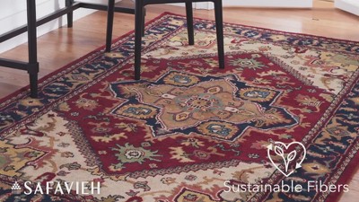 Heritage 8' Square Grey and Navy Hand-Tufted Wool Rug