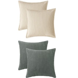 REGALWOVEN 4 Pcs Solid striped Modern Couch Sofa Home Pillow Covers 18" x 18" - 1 of 4