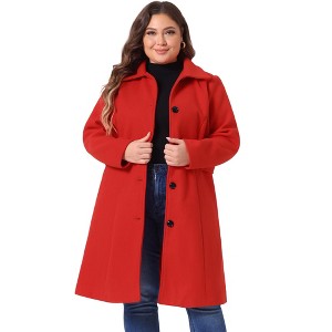 Agnes Orinda Women's Plus Size Winter Single Breasted Outfits Utility Belted Fashion Overcoats - 1 of 4