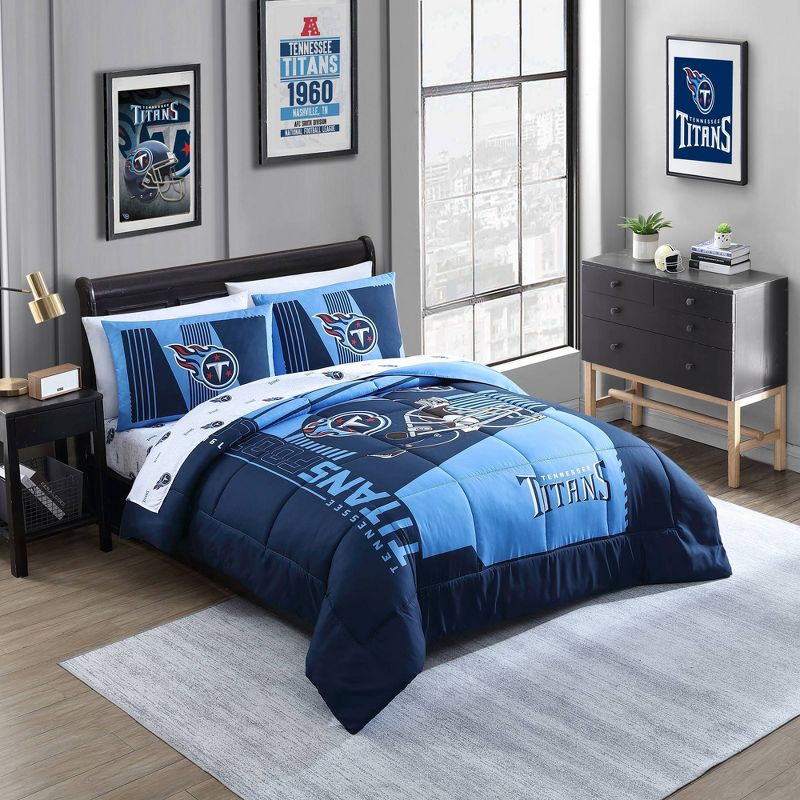 NFL Tennessee Titans Status Bed In A Bag Sheet Set - Queen, 1 of 2