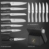 Knife Set,14-Piece Knife Sets for kitchen with block,Premium One-Piece Kitchen Knife Set with Sharpener,High Carbon Stainless Steel Knives Set,Black - 3 of 4