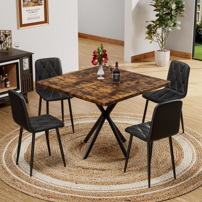 CENGHU Square Dining Table, Mid Century Modern Dining Table for 4-6 Pepole, Coffee Table for Dining Room, Kitchen, Office, Save Space