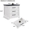 SinCiDo 24" Wide Farmhouse Nightstand with Charging Station & 3 Drawers & Handles, End Table for Bedroom, Living Room - 3 of 4