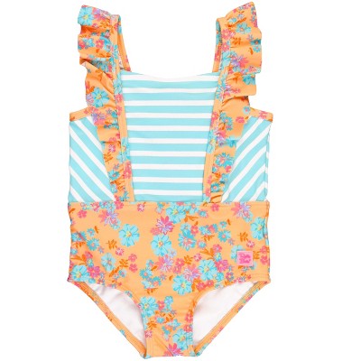 RuffleButts Toddler Girls UPF50+ Pinafore One Piece