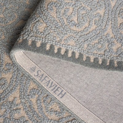 Dusty Blue Hand-Tufted Wool Geometric Area Rug 3' x 5'