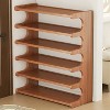 Hrinhom 27.6"W 6-Tier Bamboo Wood Shoe Rack with Thickened Partitions and Rounded Curved Corners - 3 of 4