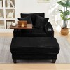 GDFStudio Siesta 42" Modern Corduroy Chair with Ottoman and Hidden Swivel Table - 2 of 4