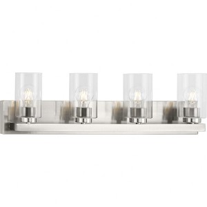 Progress Lighting Goodwin 4-Light Brushed Nickel Vanity Light with Clear Glass Shades - 1 of 1