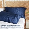 Bedsure Pillow Royal Cases Queen Size Set of 4, Rayon Derived from Bamboo Cooling Pillowcase, Navy - image 2 of 4