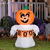 Gemmy Halloween Inflatable Jack O' Lantern Ghost, 3.5 ft Tall, Multi - 2 of 4