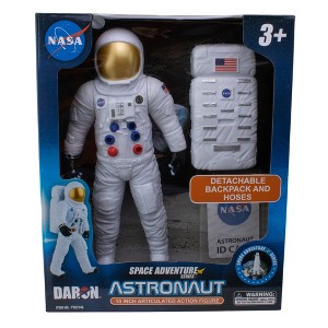 Space Adventure Astronaut Action Figure 10" White Suit NASA Detachable Backpack - 1 of 4