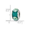 Black Bow Jewelry Bluish Green Floral Glass Sterling Silver Bead Charm - 4 of 4