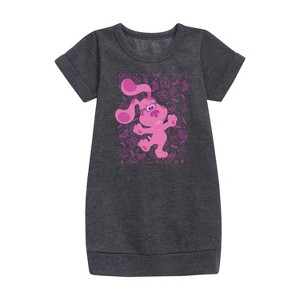 Girls' - Blue's Clues & You! - Magenta Excited Graphic Short Sleeve Fleece Dress - 1 of 2