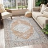 Washable Vintage Printed Rug Non Slip Low Pile Rug Retro Throw Floor Cover Foldable Indoor Carpet for Living Room Bedroom - 2 of 4