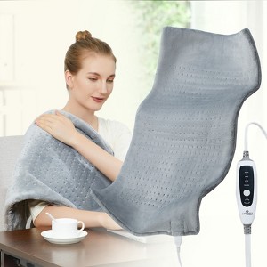 Coucheta 33"x17" Extra Large Electric Heating Pad for Back Pain & Cramps, Moist/Dry Heat Therapy, 4 Temp Settings, 2H Auto Off, Machine Washable - 1 of 4