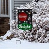 Checkered Ornaments Christmas Burlap Garden Flag Merry & Bright 18" x 12.5" Briarwood Lane - 4 of 4