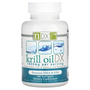 Natural Dynamix (NDX) Krill Oil DX, Premium DHA & EPA, 1,000 mg, 60 Softgels (500 mg per Softgel) - 1 of 3