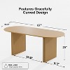 Wooakway 30"H Oval Oak Wood Dining Table Kitchen Table Conference Table Gaming Table with Double Pedestal - 3 of 4