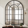 BEAUTYPEAK 36" x 24" Arched Windowpane Mirror Decor Wall Mirror, Black - 3 of 4