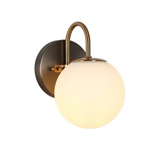 LNC Aladarimostinin 5.3-in 1-Lights Polished Gold and Opal Glass Mid-century Vanity Lights - 1 of 4