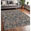 HomeRoots 5' X 8' Ivory Blue And Burnt Orange Floral Area Rug With Fringe - 2 of 3