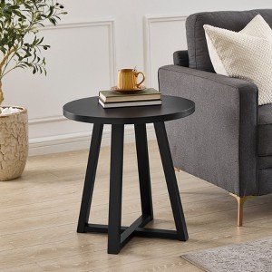 Roundhill Furniture Modern Harmony Wood Oval End Table - 1 of 4