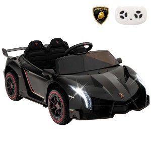 Costway Licensed Lamborghini 4WD Kids Ride-on Sports Car 12V Battery Powered 2.4G Remote Pink/White/Green/Black/Red - 1 of 4