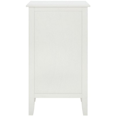 Everly Rectangular White Wood and Metal Side Table with 3 Drawers