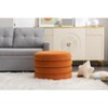 Sapphtopaz Round Ottoman Footstool Ottoman/Ottoman with Storage Velvet Fabric Ottoman with Wooden Shelving Living Room Furniture for Bedroom - 2 of 4